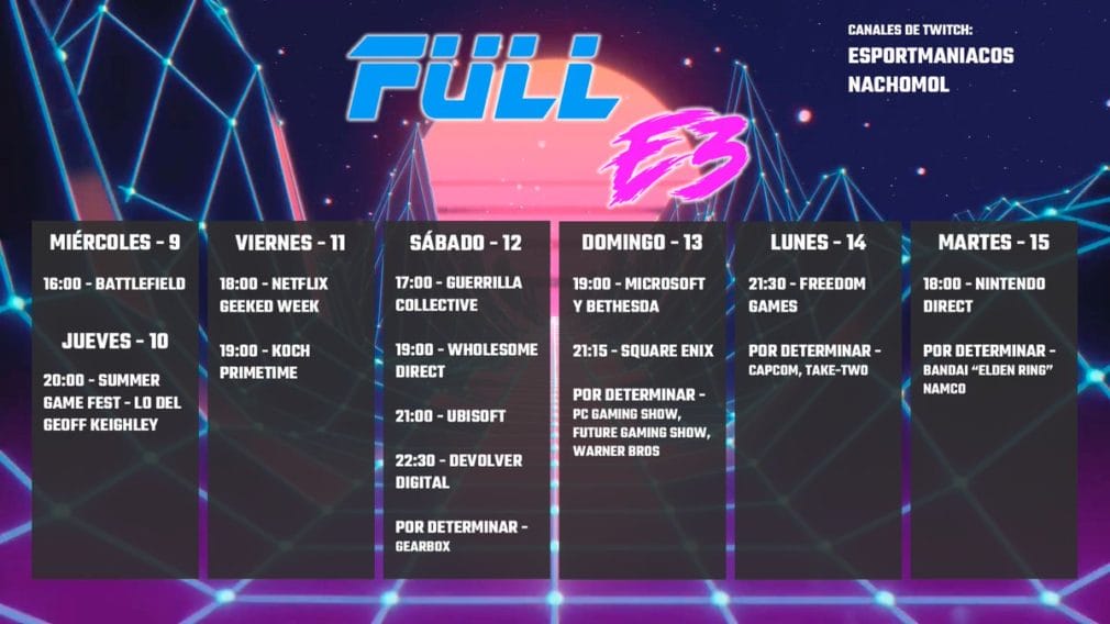 Anunciado el calendario del E3 2021 Anunciado el calendario del E3 2021