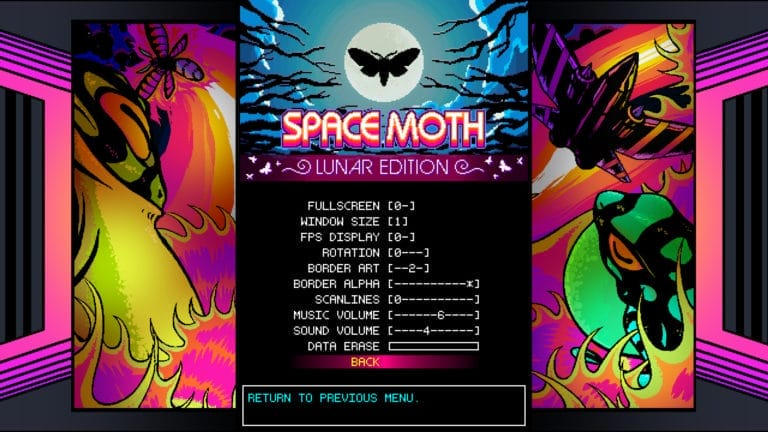 Space Moth: Lunar Edition llega en noviembre cargada de lluvia de belleza y colores