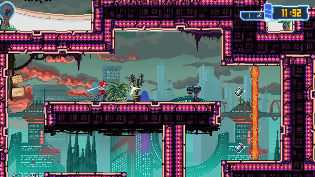 El speedrunner de estilo cyberpunk, Aeon Drive, ya está disponible Aeon Drive