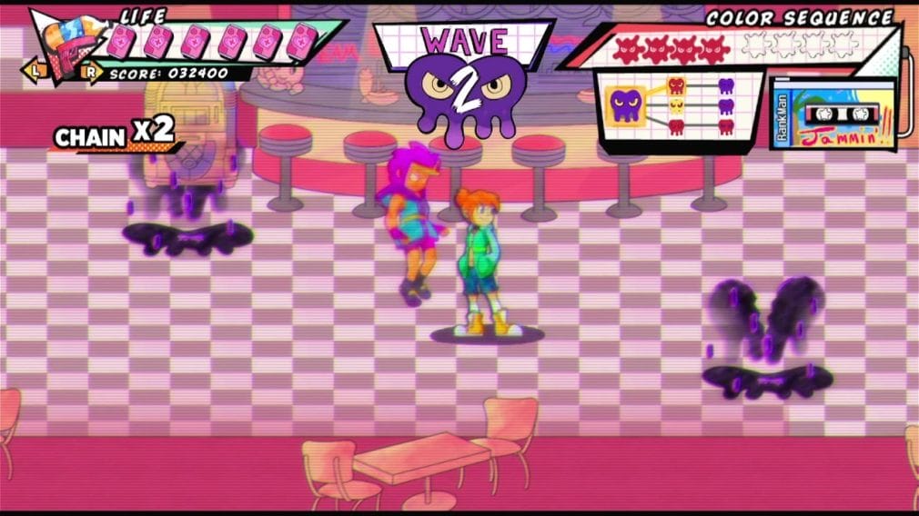 PopSlinger, un shooter musical que llegará a Switch en enero: un mundo lleno de color dibujado a mano