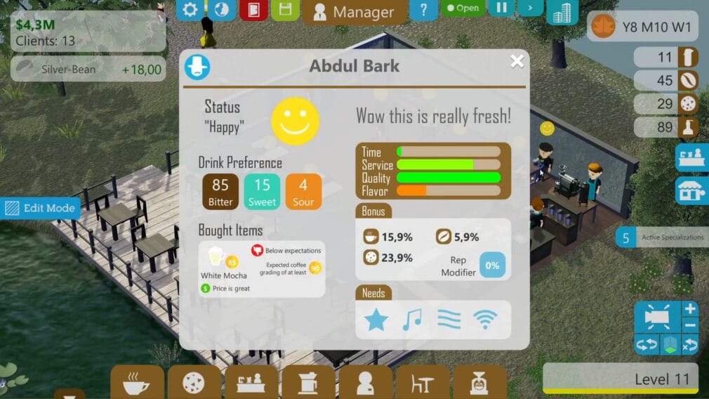 Coffee Shop Tycoon recibe una gran actualización de su contenido