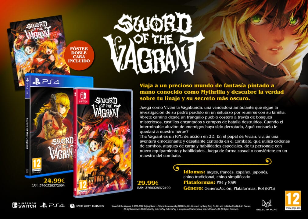 Sword of the Vagrant es un RPG de acción y plataformas que recibirá una edición física el 2 de junio.