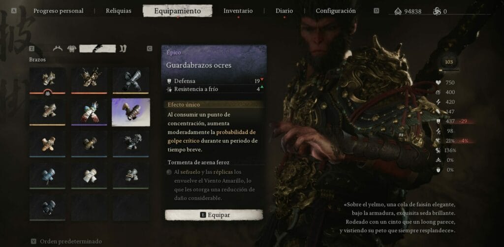 Black Myth Wukong: las 5 mejores armaduras de brazos Black Myth Wukong: las 5 mejores armaduras de brazos