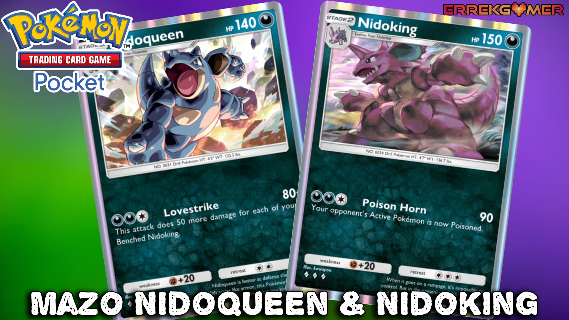 Pókemon TCG Pocket: mazo Nidoqueen & Nidoking