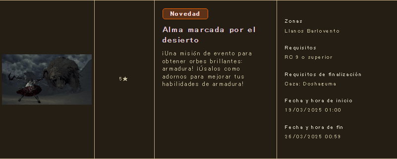 MH Wilds:Eventos - Alma marcada por el desierto