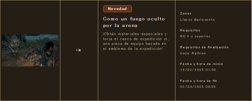 MH Wilds: Eventos -un fuego oculto por la arena