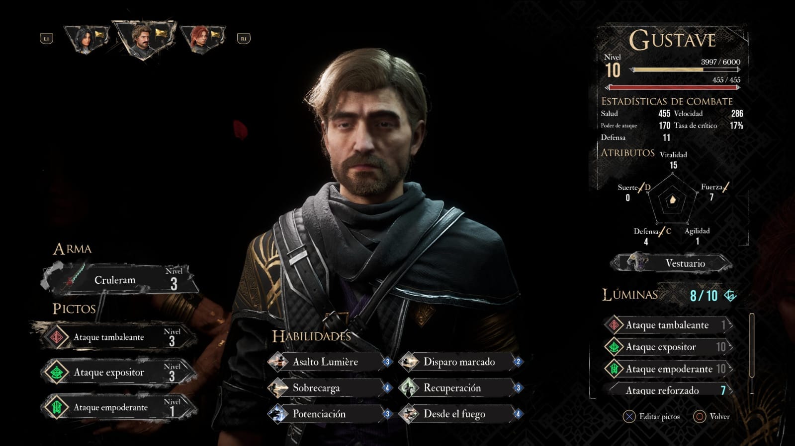 Clair Obscur Expedition 33: Guía de Gustave