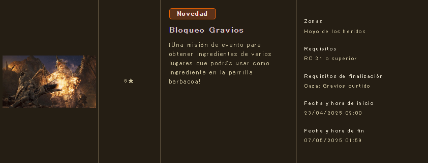 Monster Hunter Wilds Evento: Bloqueo Gravios