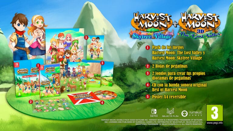 Ya disponibles para reservar las ediciones físicas de Harvest Moon: Skytree Village + The Lost Valley 3D remasterizado para Nintendo Switch