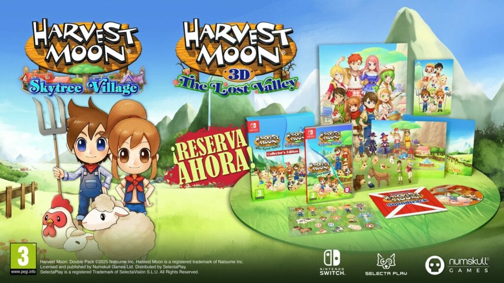 Ya disponibles para reservar las ediciones físicas de Harvest Moon: Skytree Village + The Lost Valley 3D remaster para Nintendo Switch Ya disponibles para reservar las ediciones físicas de Harvest Moon: Skytree Village + The Lost Valley 3D remasterizado para Nintendo Switch