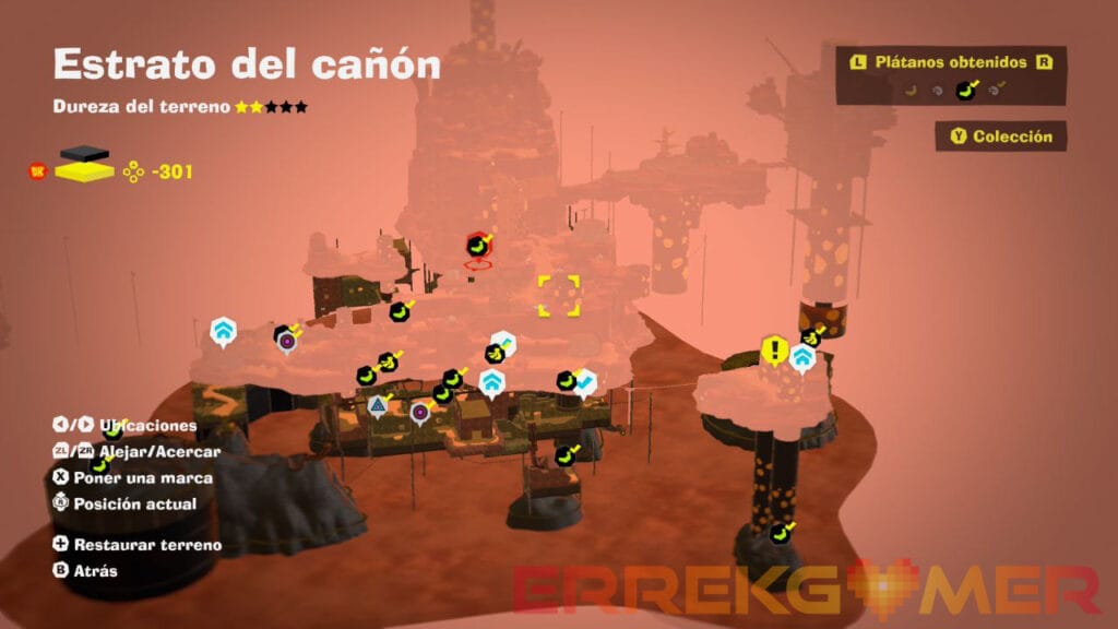 Donkey Kong Bananza: Todos los fósiles y plátanos del Estrato del cañón