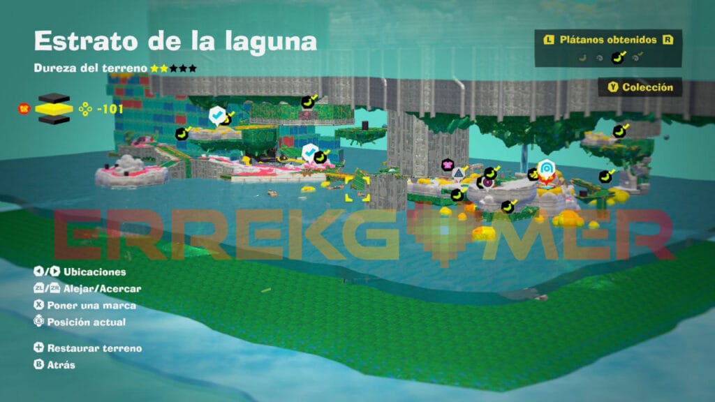 Donkey Kong Bananza: Todos los fósiles y plátanos del Estrato de la laguna