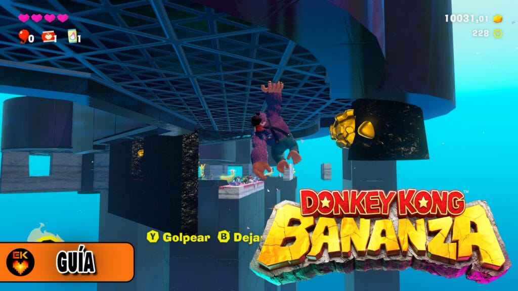 Donkey Kong Bananza: cómo conseguir los 3 plátanos en "La ruta colgante"