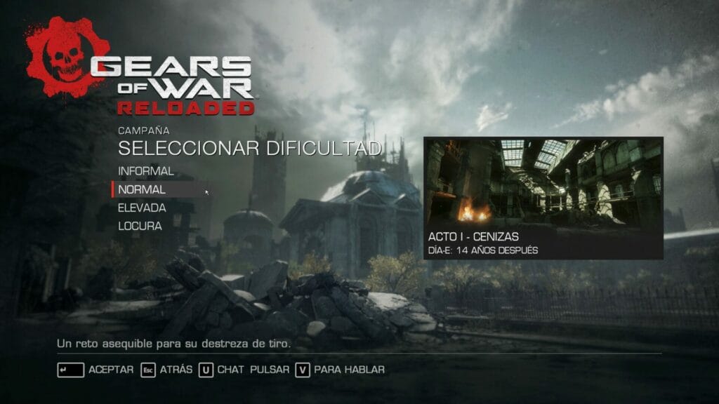 Gears of War Reloaded: Entendiendo las distintas dificultades