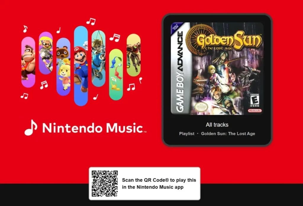 Nintendo Music añade a su App la BSO de Golden Sun II