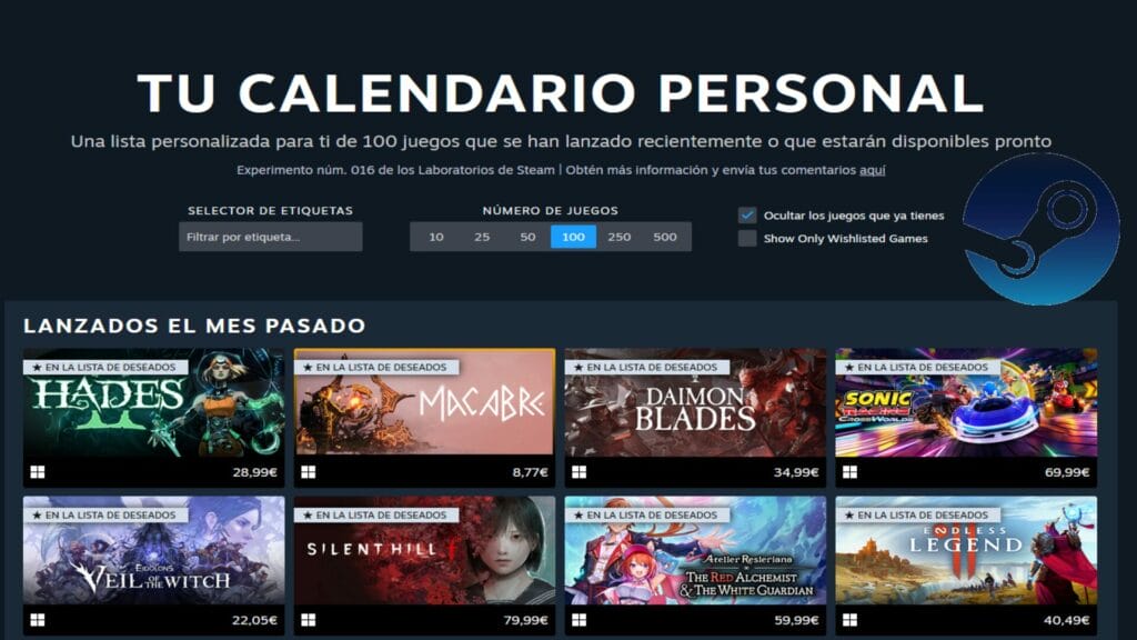 Valve presenta el Calendario Personal de Steam