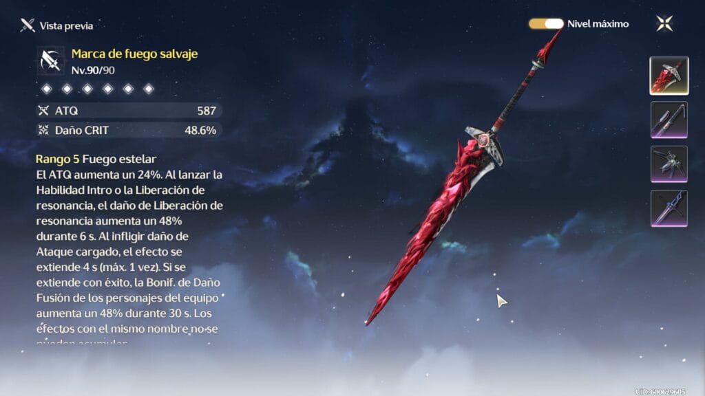 Marca de fuego salvaje - Wuthering Waves