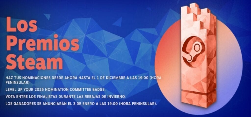Steam abre sus nominaciones a los premios Steam 2025
