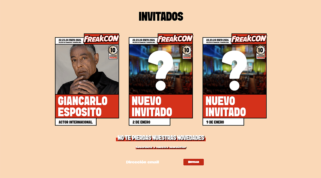 FreakCon celebra su décimo aniversario con Giancarlo Esposito como primer invitado confirmado FreakCon celebra su décimo aniversario con Giancarlo Esposito como primer invitado confirmado