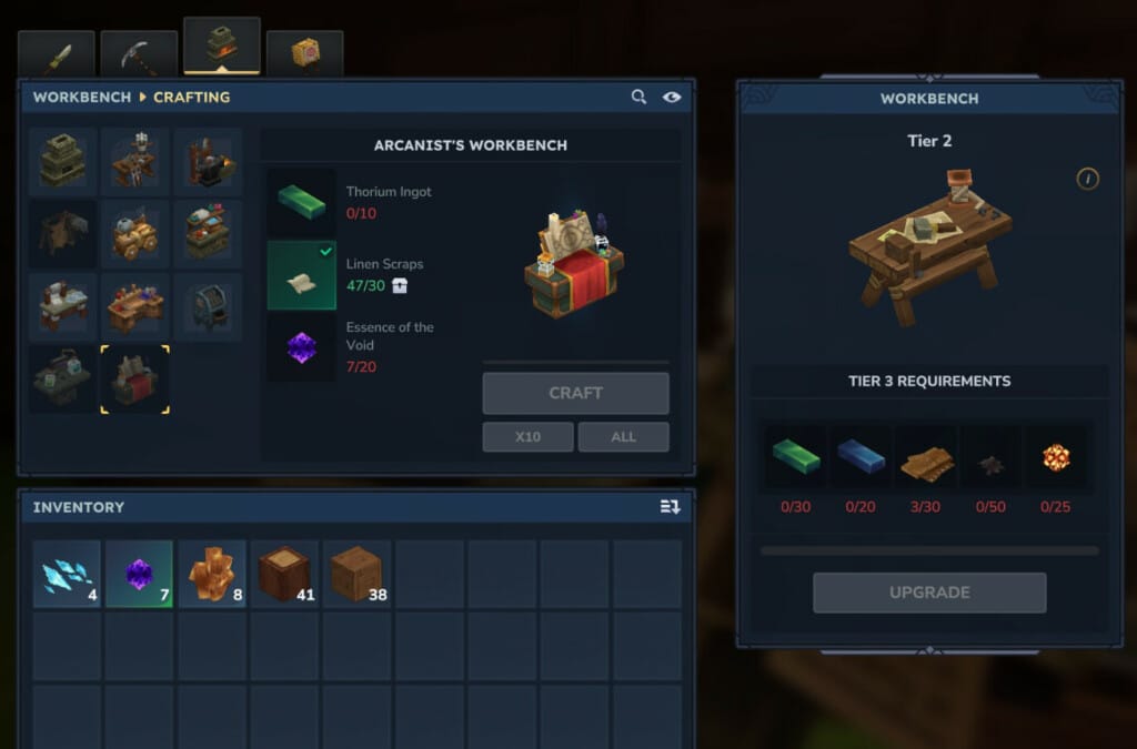 Hytale - Cómo mejorar los bancos de trabajo