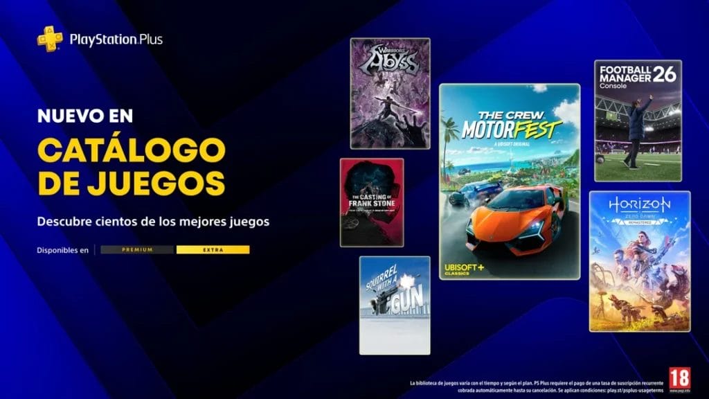 PS Plus Extra y premium confirman nuevo lote de juegos abril 2026