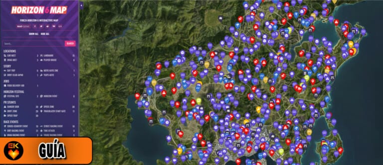 Forza Horizon 6: mapa interactivo